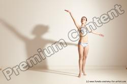 Underwear Gymnastic poses Woman White Moving poses Slim long brown Dynamic poses Academic